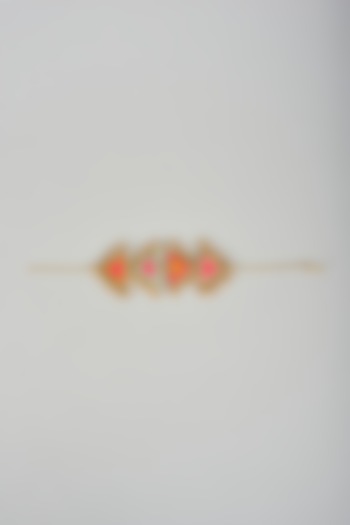 Matte Gold Finish Silk Thread Embroidered & Pearl Bracelet by Bauble Bazaar at Pernia's Pop Up Shop