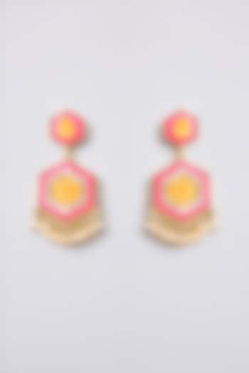 Multi-Colored Thread Embroidered Dangler Earrings by Bauble Bazaar at Pernia's Pop Up Shop