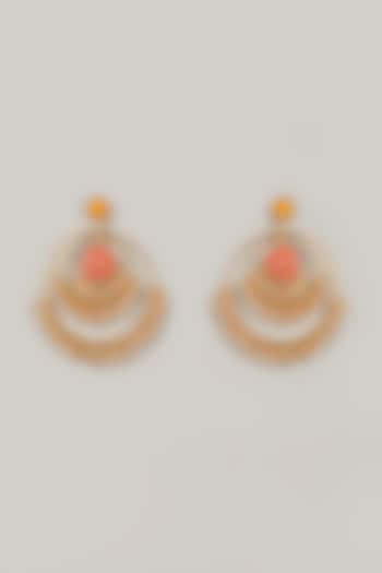 Gold Finish Geometric Dangler Earrings by Bauble Bazaar