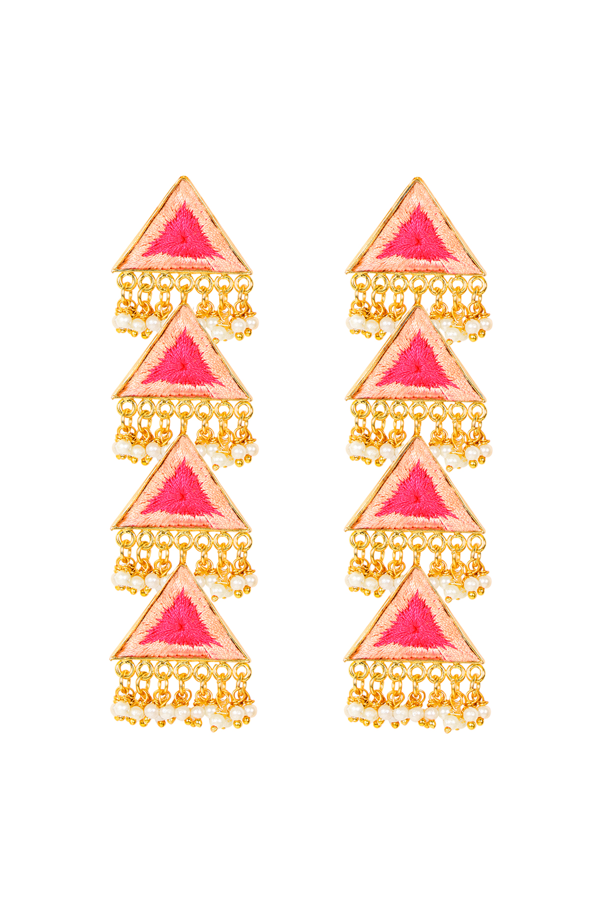 Matt Gold Finish Triangle Earrings by Bauble Bazaar at Pernia's Pop Up Shop