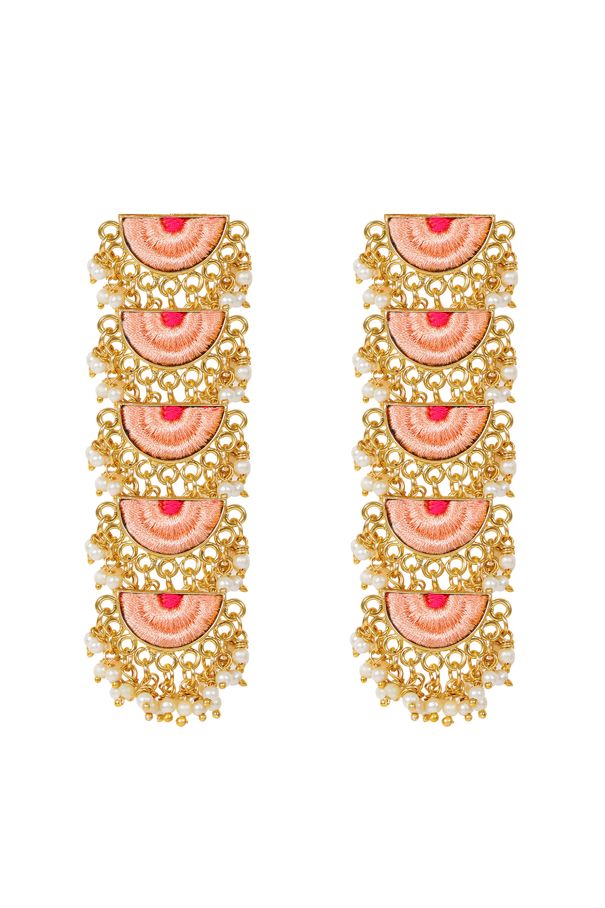 Matt Gold Finish Tiered Earrings by Bauble Bazaar at Pernia's Pop Up Shop