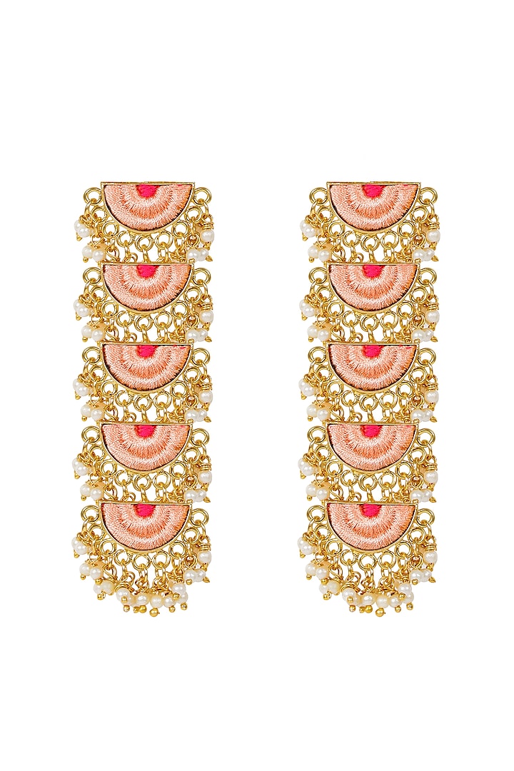 Matt Gold Finish Tiered Earrings by Bauble Bazaar at Pernia's Pop Up Shop