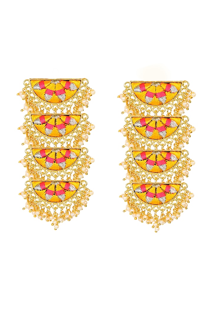 Matt Gold Finish Semi-Circle Earrings by Bauble Bazaar at Pernia's Pop Up Shop