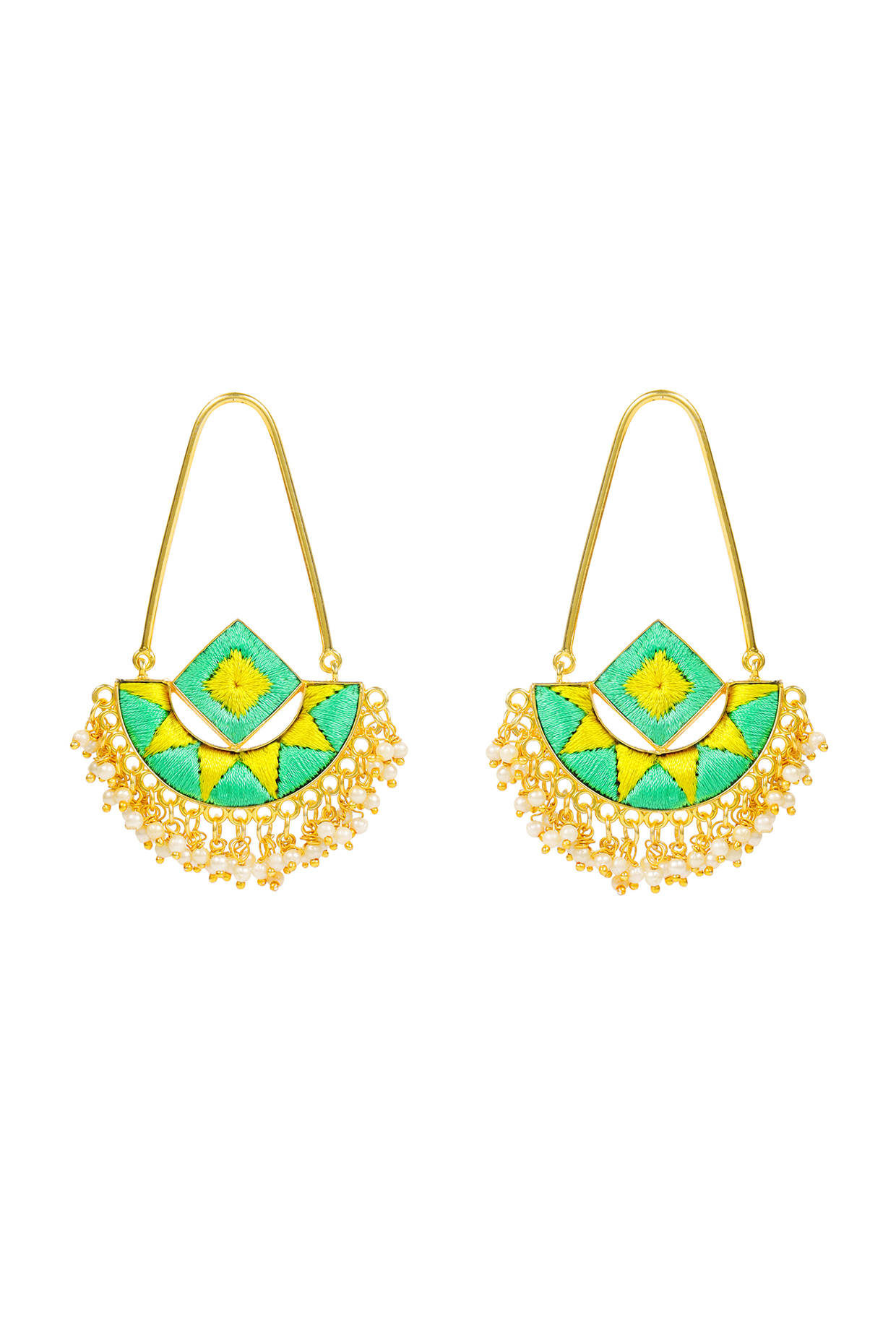 Matt Gold Finish Chandbali Earrings by Bauble Bazaar at Pernia's Pop Up Shop