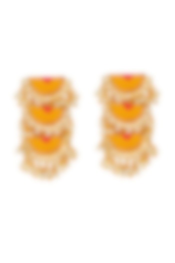 Matt Gold Finish Dangler Earrings by Bauble Bazaar at Pernia's Pop Up Shop