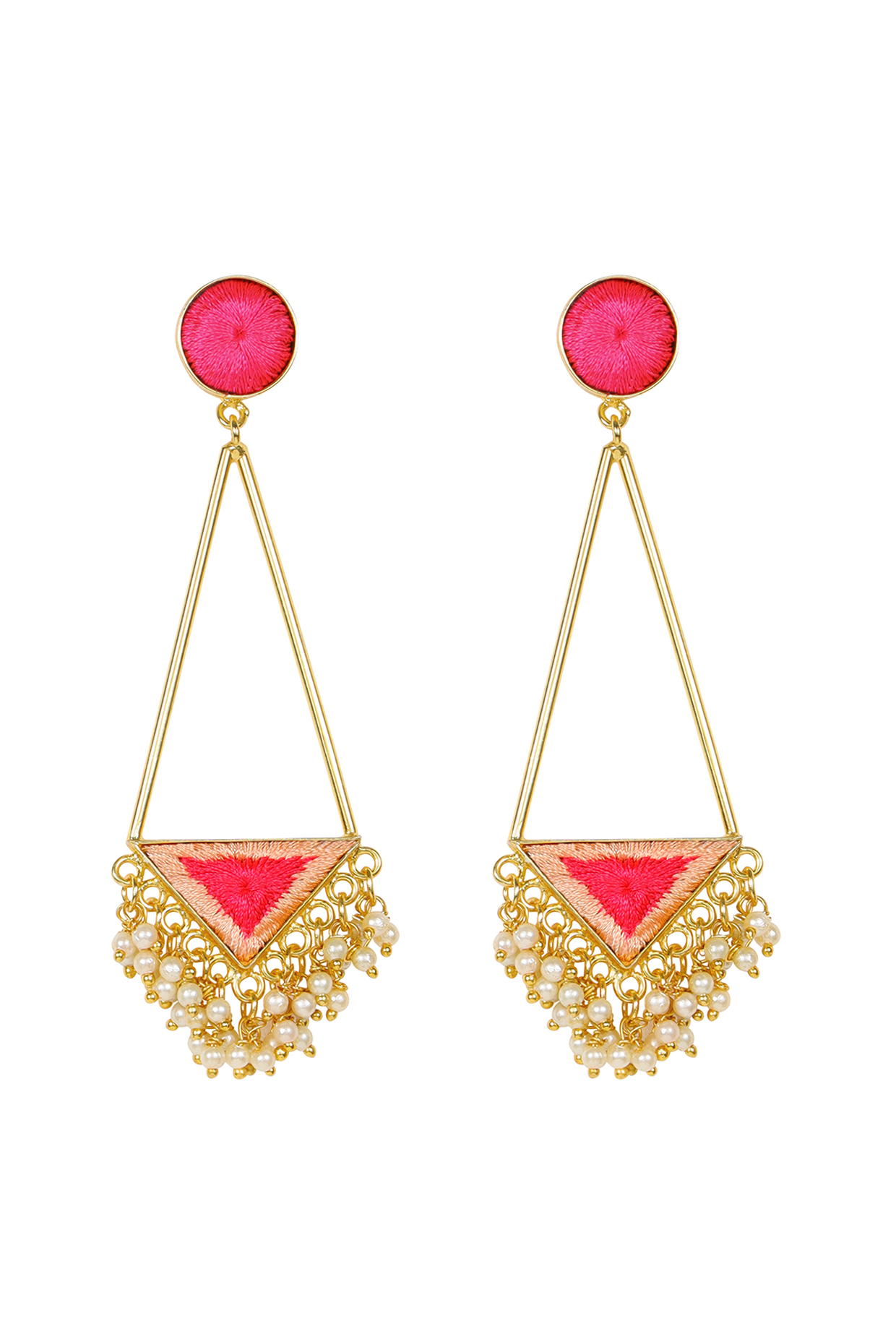 Matt Gold Finish Triangle Drop Earrings by Bauble Bazaar at Pernia's Pop Up Shop
