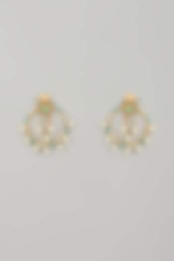 Gold Finish Swarovski Enameled Dangler Earrings by Bauble Bazaar at Pernia's Pop Up Shop