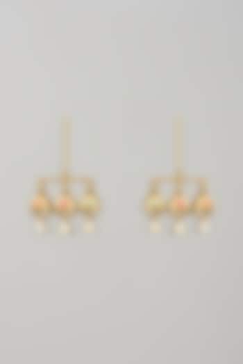 Gold Finish Swarovski Enameled Dangler Earrings by Bauble Bazaar at Pernia's Pop Up Shop