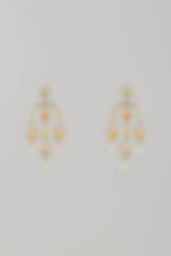 Gold Finish Swarovski Enameled Dangler Earrings by Bauble Bazaar at Pernia's Pop Up Shop