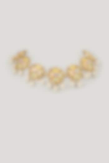 Gold Finish Swarovski Enameled Necklace by Bauble Bazaar at Pernia's Pop Up Shop