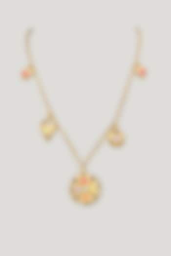 Gold Finish Swarovski Enameled Long Necklace by Bauble Bazaar at Pernia's Pop Up Shop