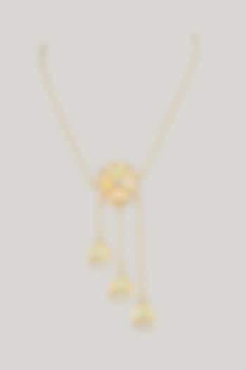 Gold Finish Swarovski Enameled Long Necklace by Bauble Bazaar at Pernia's Pop Up Shop