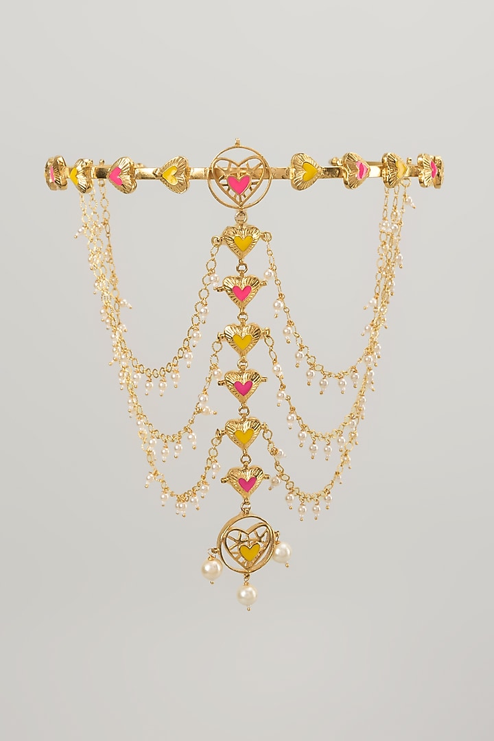 Gold Finish Swarovski Enameled Hair Accessories by Bauble Bazaar at Pernia's Pop Up Shop