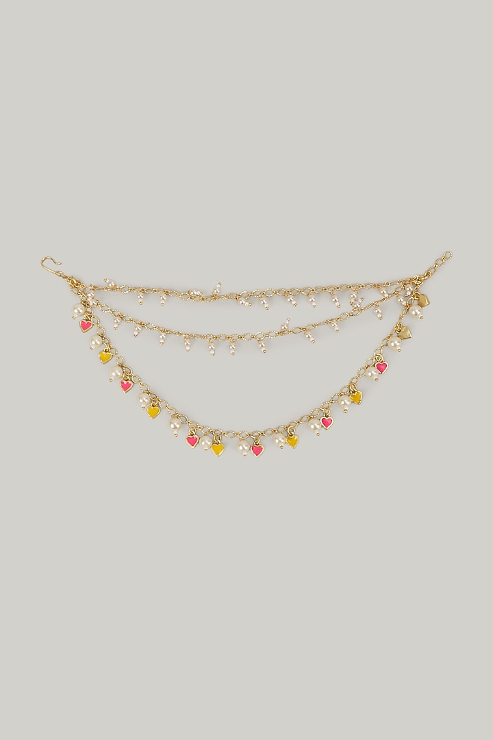 Gold Finish Swarovski Enameled Necklace Set by Bauble Bazaar at Pernia's Pop Up Shop