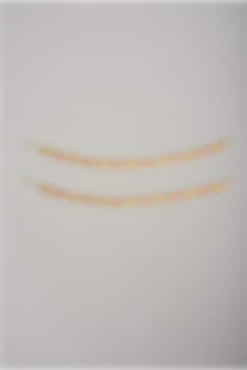 Gold Finish Swarovski Enameled Anklets (Set Of 2) by Bauble Bazaar at Pernia's Pop Up Shop