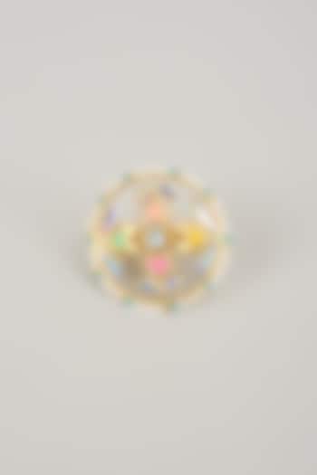 Gold Finish Swarovski Enameled Ring by Bauble Bazaar at Pernia's Pop Up Shop