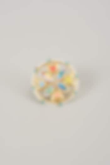 Gold Finish Swarovski Enameled Ring by Bauble Bazaar at Pernia's Pop Up Shop