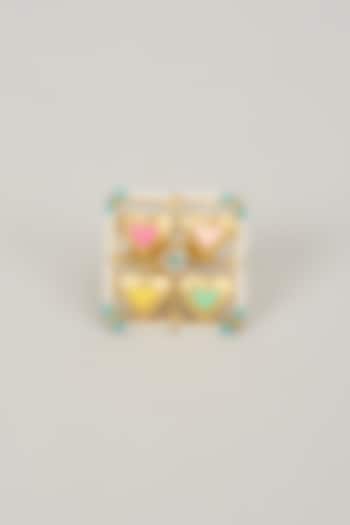 Gold Finish Swarovski Enameled Ring by Bauble Bazaar at Pernia's Pop Up Shop
