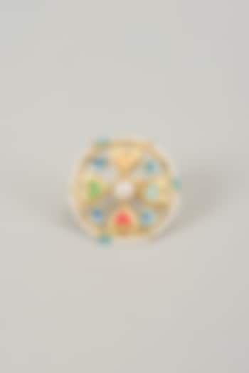 Gold Finish Swarovski Enameled Ring by Bauble Bazaar at Pernia's Pop Up Shop