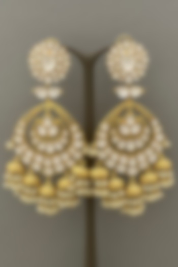 Gold Finish Kundan Earring by Bauble Bazaar
