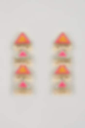 Multi-Colored Brass Threadwork Dangler Earrings by Bauble Bazaar at Pernia's Pop Up Shop