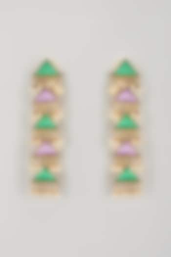Multi-Colored Brass Threadwork Dangler Earrings by Bauble Bazaar at Pernia's Pop Up Shop