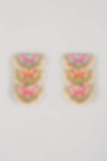 Multi-Colored Brass Threadwork Dangler Earrings by Bauble Bazaar at Pernia's Pop Up Shop