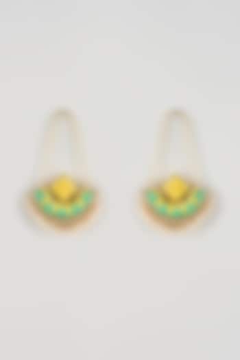 Multi-Colored Brass Threadwork Dangler Earrings by Bauble Bazaar at Pernia's Pop Up Shop
