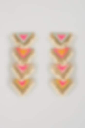 Multi-Colored Brass Threadwork Dangler Earrings by Bauble Bazaar at Pernia's Pop Up Shop