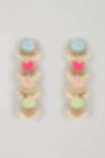 Multi-Colored Brass Threadwork Dangler Earrings by Bauble Bazaar at Pernia's Pop Up Shop