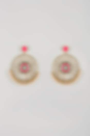 Multi-Colored Brass Threadwork Chandbali Earrings by Bauble Bazaar at Pernia's Pop Up Shop