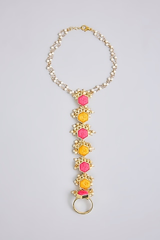 Multi-Colored Mixed Metal Haathphool by Bauble Bazaar
