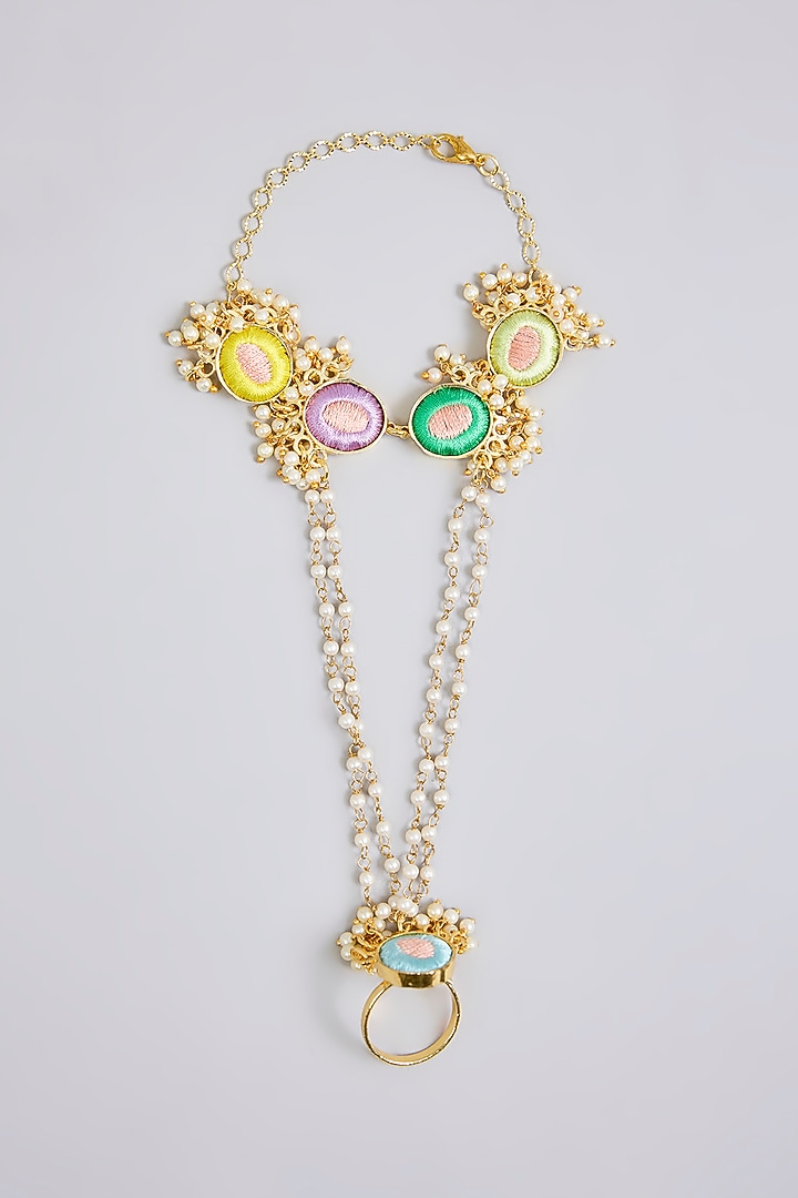 Multi-Colored Mixed Metal Haathphool by Bauble Bazaar at Pernia's Pop Up Shop