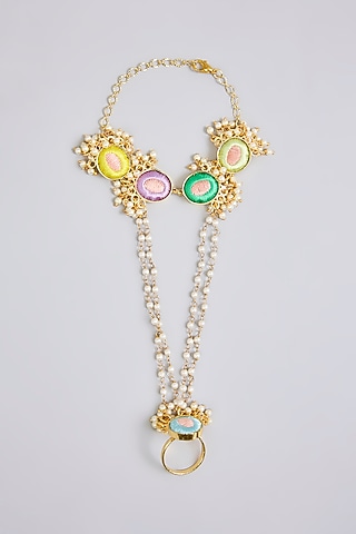 Multi-Colored Mixed Metal Haathphool by Bauble Bazaar