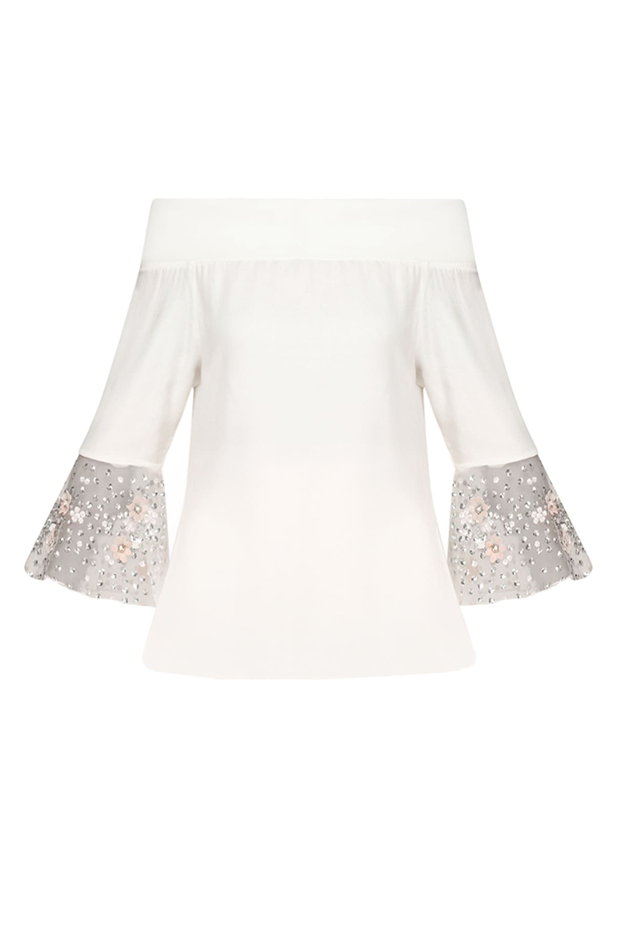 Ivory Blossom Bow Top