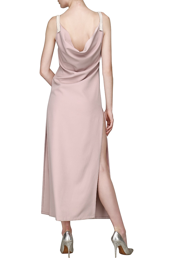 Ash pink sculpt maxi dress available only at Pernia's Pop Up Shop.
