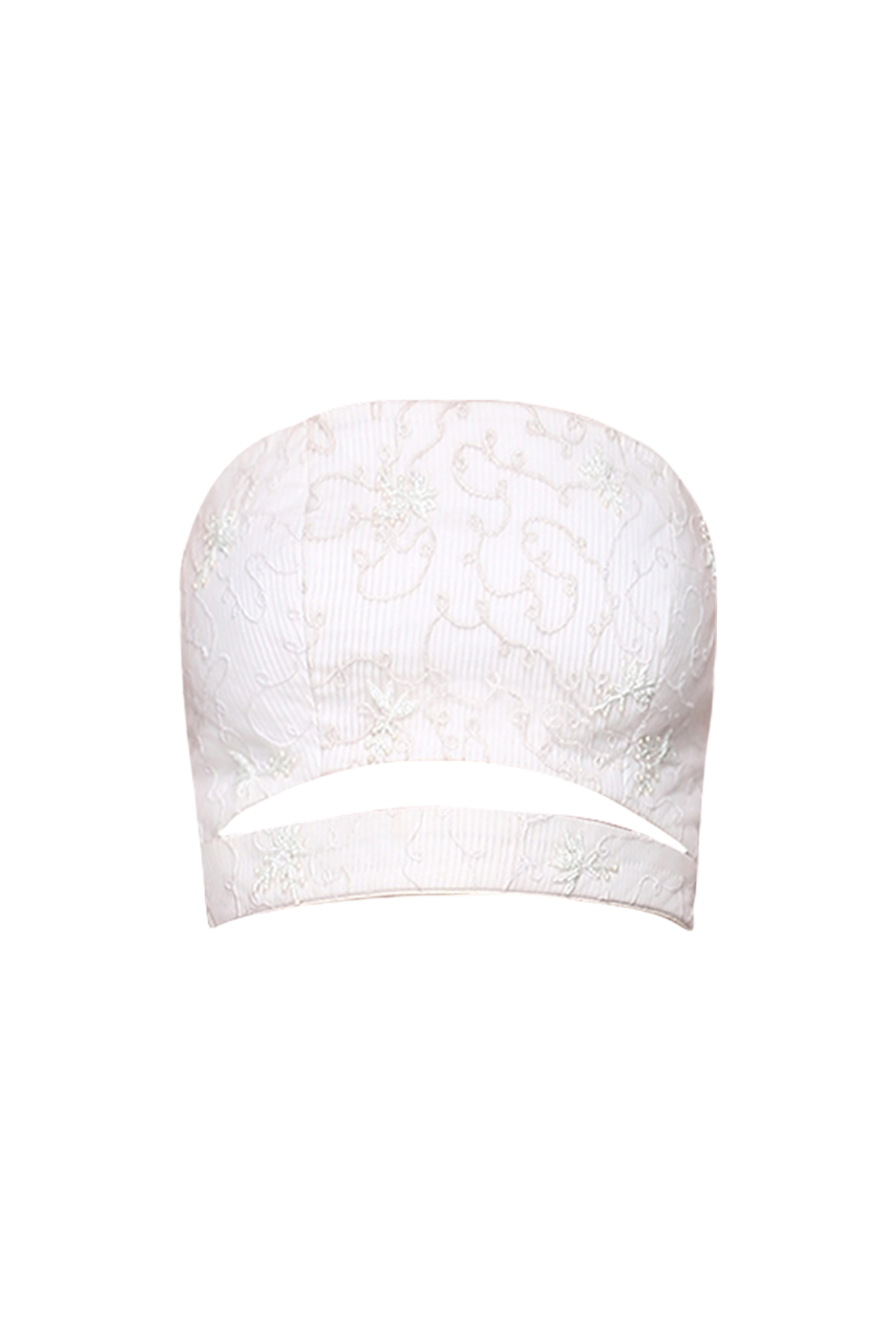 Ivory Embroidered Crop Top by Bhaavya Bhatnagar