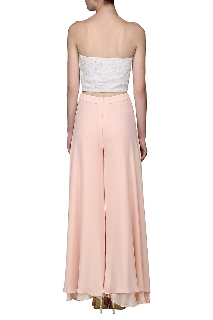 Ivory embroidered crop top available only at Pernia's Pop Up Shop.