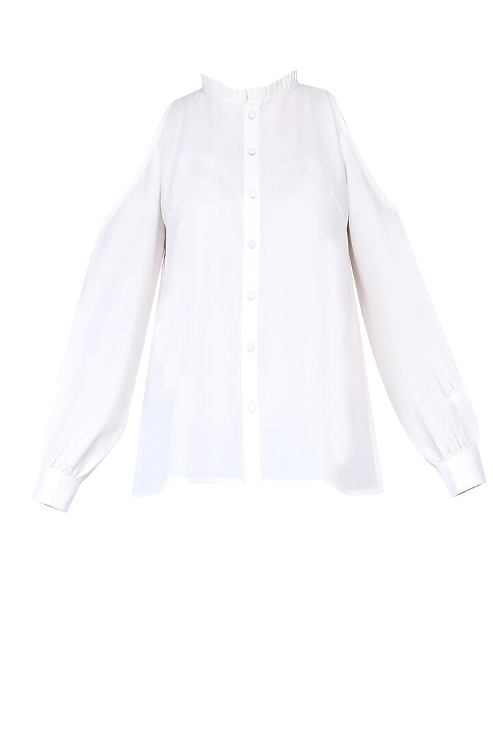 Ivory cold shoulder shirt available only at Pernia's Pop Up Shop.