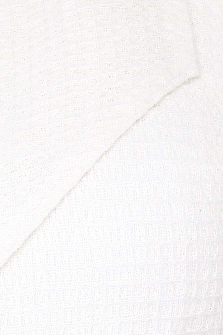 Ivory textured crop top available only at Pernia's Pop Up Shop.