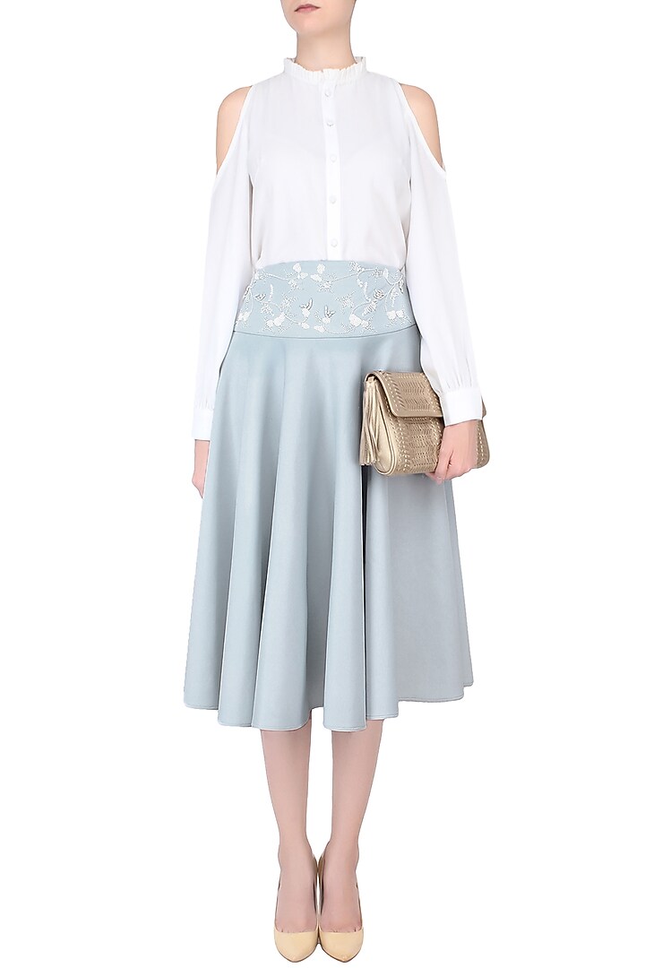 Ice blue beads and sequinned circle skirt available only at Pernia's Pop Up Shop.