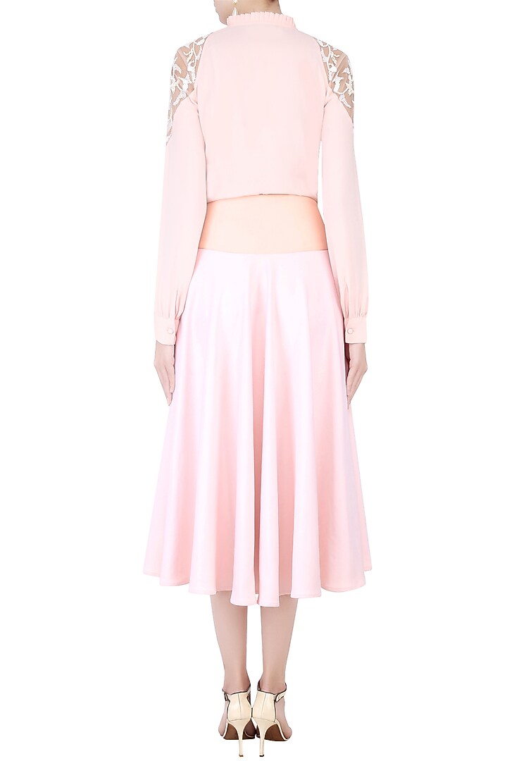 Blush pink beads and sequinned circle skirt available only at Pernia's Pop Up Shop.