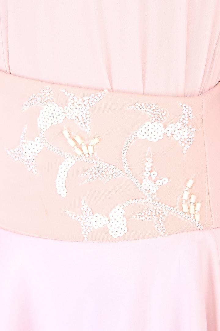 Blush pink beads and sequinned circle skirt available only at Pernia's Pop Up Shop.