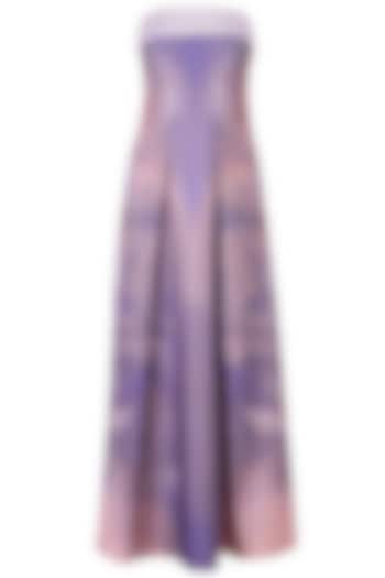Mauve sunset smudge print off shoulder gown available only at Pernia's Pop Up Shop.
