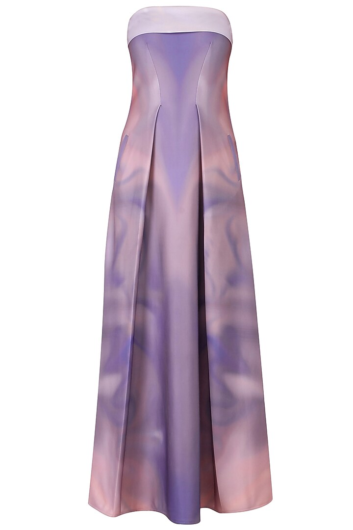 Mauve sunset smudge print off shoulder gown available only at Pernia's Pop Up Shop.