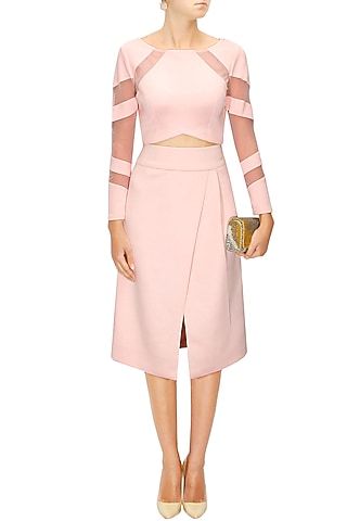 Blush Wrap Skirt by Bhaavya Bhatnagar
