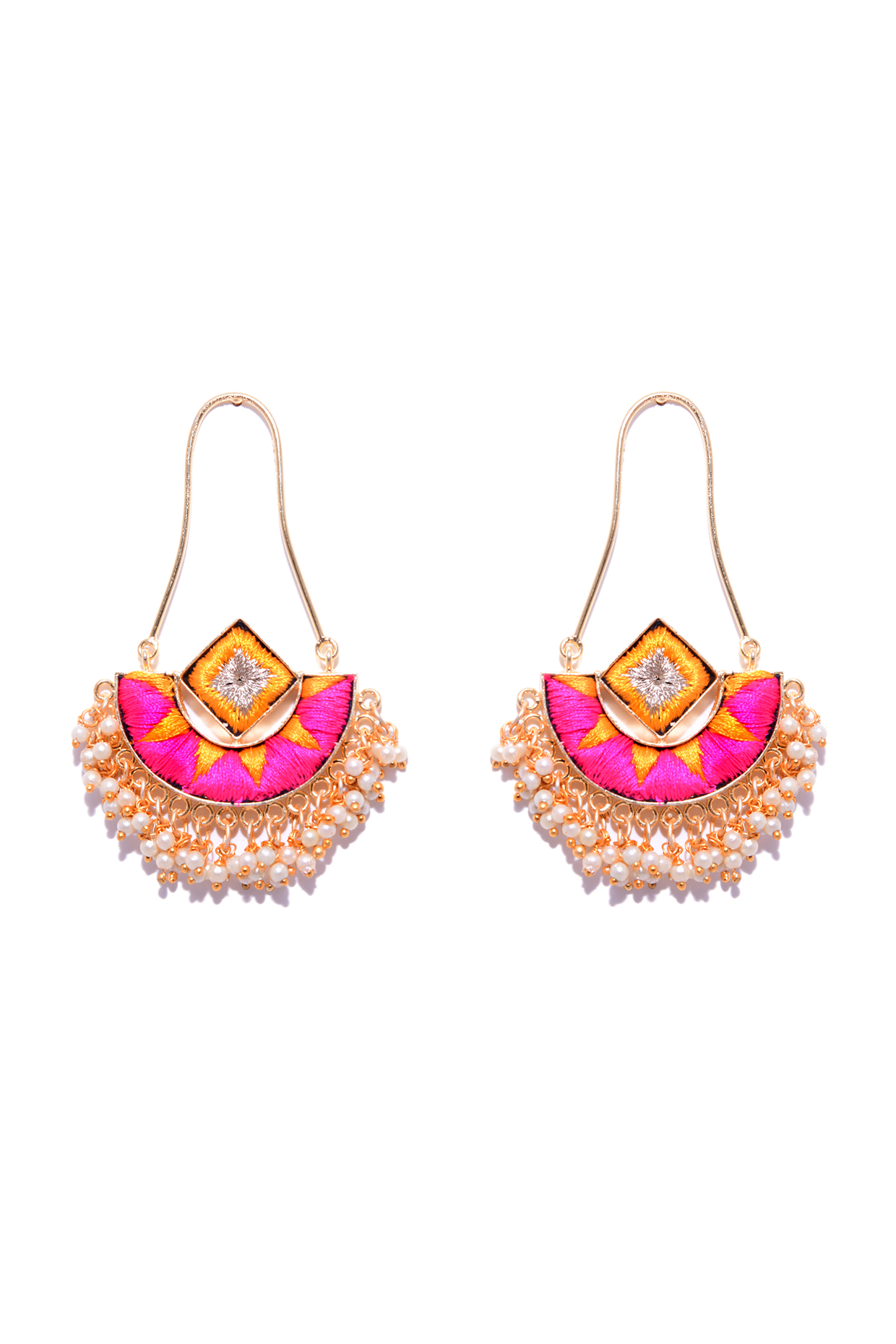 Matte Gold Finish Chandbali Earrings by Bauble Bazaar at Pernia's Pop Up Shop