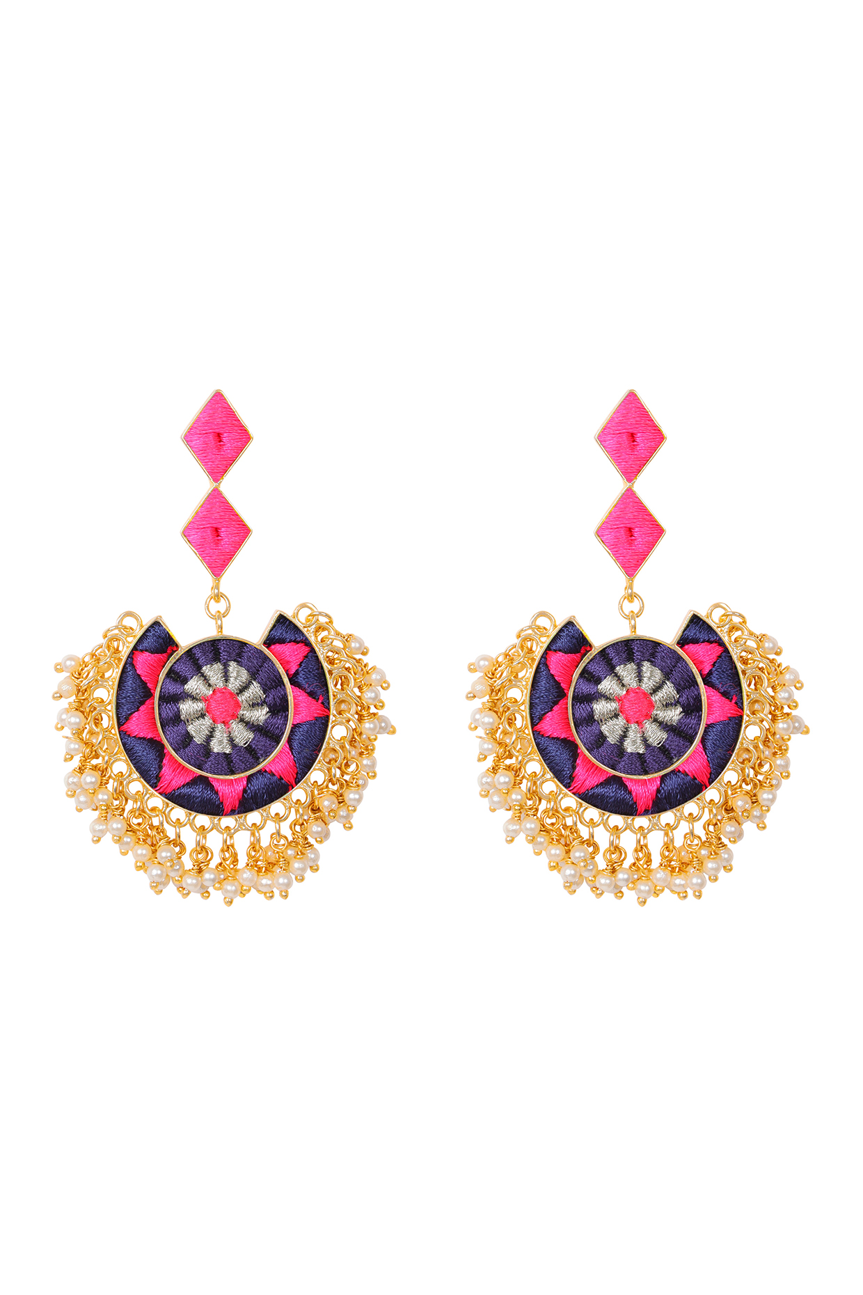 Matte Gold Finish Chandbali Earrings by Bauble Bazaar at Pernia's Pop Up Shop