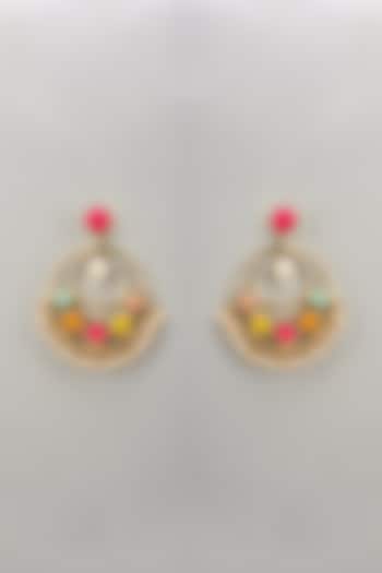Gold Finish Silk Thread & Pearl Embellished Earrings by Bauble Bazaar at Pernia's Pop Up Shop