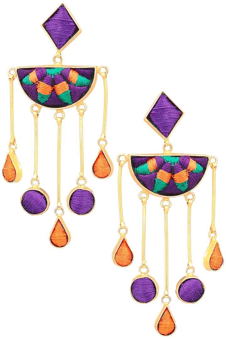 Matte finish geometric dangler earrings available only at Pernia's Pop Up Shop.